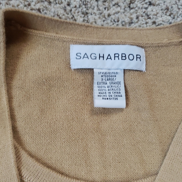 Sag Harbor Womens Size XL Tan Long Sleeve Shirt - Picture 4 of 4